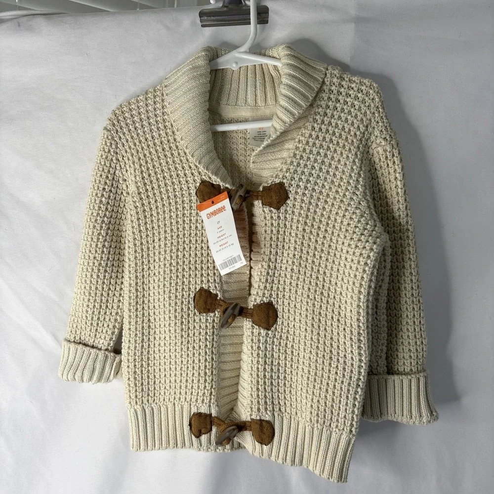 Gymboree Toddler 2t‎ Cream Toggle Knit Cardigan Sweater NEW